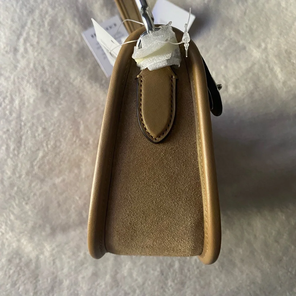 NWOT Coach Swinger Suede Shoulder Bag in color Peanut - Picture 3 of 13